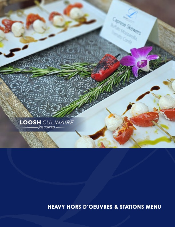 Preview of Stations & Hors d'Oeuvres menu (first page)